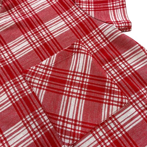 Zara Trafaluc Collection Womens Red White Plaid Side Slit Knit Tops Size Small - Picture 3 of 8